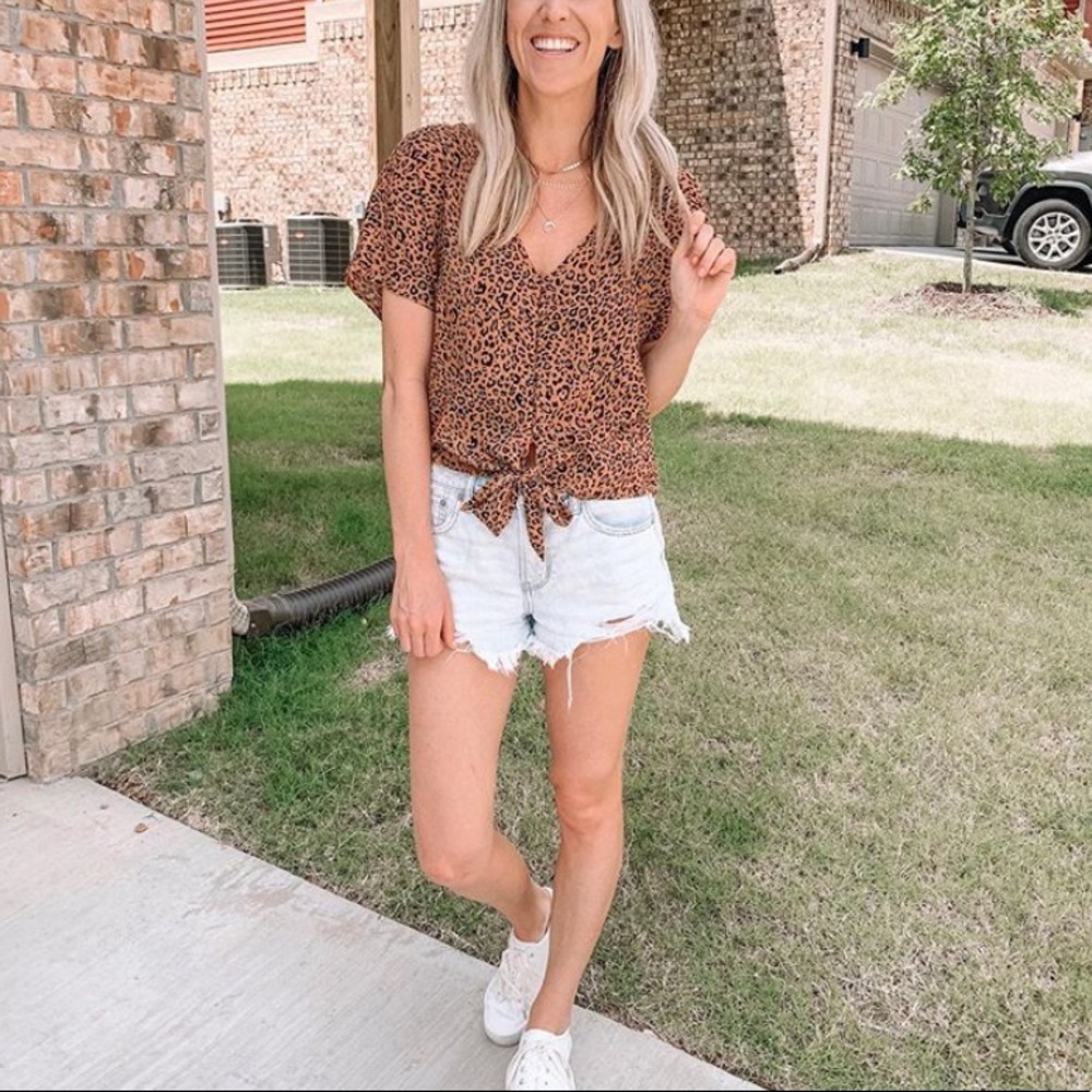 Leopard Tie top